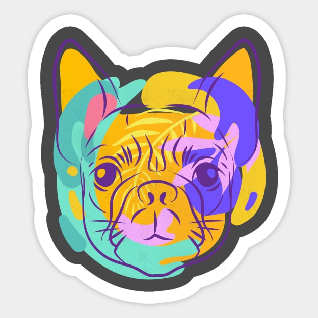 Boston Terrier Dog Lovers Pastel Art Sticker by Mrkedi